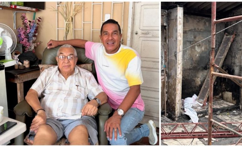 Checo Acosta mostró imágenes devastadoras de cómo era su padre Alci Aci Acesta después de Voraz Fire
