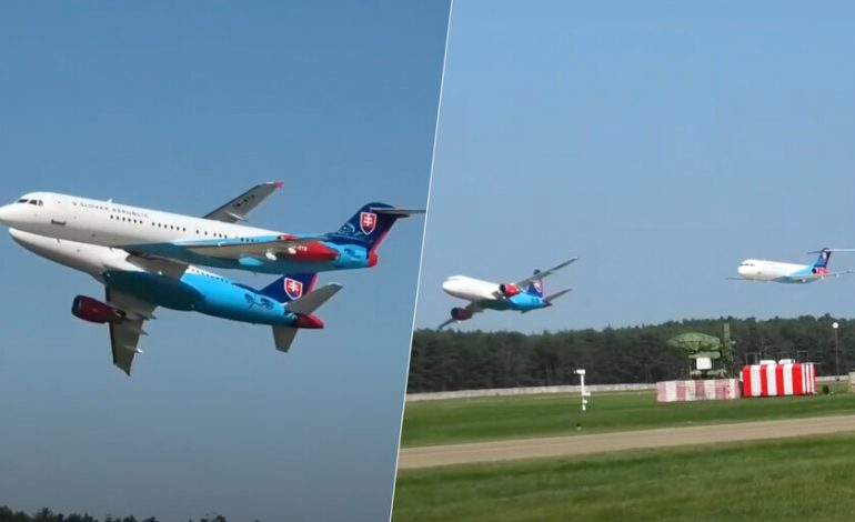  No son combatientes, son aviones del gobierno de Eslovaquia. El día en un Airbus A319 y un Fokker 100 robaron el espectáculo

 – En un click