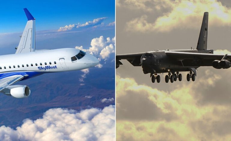 Miles de personas registraron un B-52 en una feria. Poco después, un vuelo comercial tuvo que maniobrar bruscamente para evitarlo
– En un click