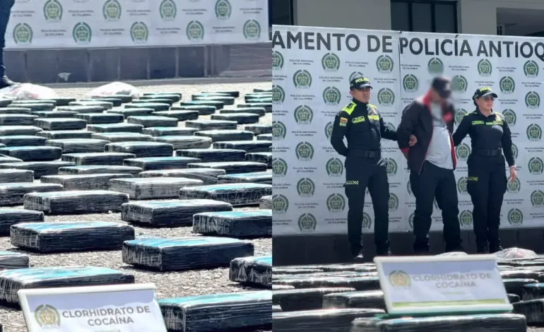 La carga de cocaína cayó en antioquia que se enviaría a los Estados Unidos; Los narcóticos fueron valorados en más de 4.300 millones de pesos
– En un click