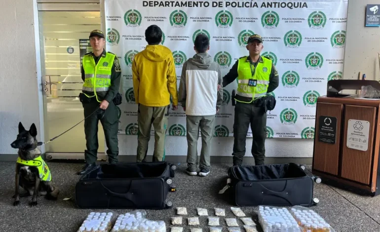  Los ciudadanos chinos fueron arrestados con narcóticos en el aeropuerto José María Córdova en Rionegro; Un anti -narcótico los detectó

 – En un click