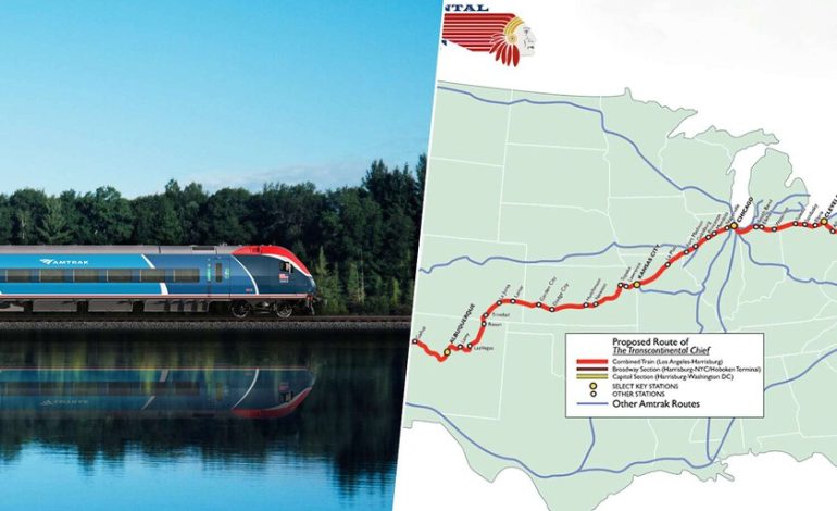  Estados Unidos no es un país para trenes. Quieren arreglarlo con uno que cruze el país con personas y camiones.

 – En un click