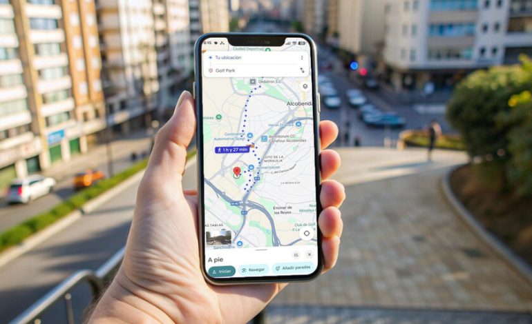  He estado usando Google Maps durante años y no sabía este botón. Es maravilloso seguir rutas a pie

 – En un click