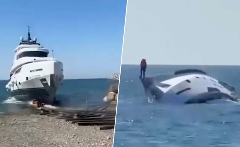 Un yate de lujo valorado en un millón de dólares se hundió a sólo 200 metros del muelle.
– En un click