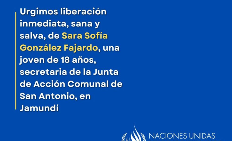 Los derechos humanos de la ONU, Colombia, denunció el secuestro del líder campesino y miembro de la zona rural de Jamundí, en Valle; Cuervos para su liberación

 – En un click