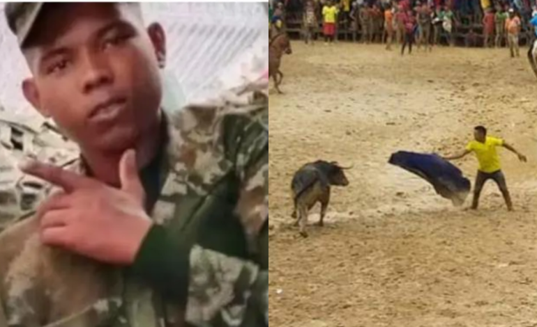 Joven soldado del Ejército muere trágicamente tras ser corneado por un toro en corraleja de Sabanagrande, Atlántico

 – En un click