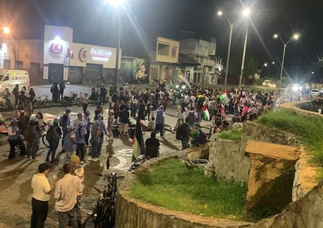 La manifestación pro Palestina en Cali transcurrió tranquilamente –
– En un click