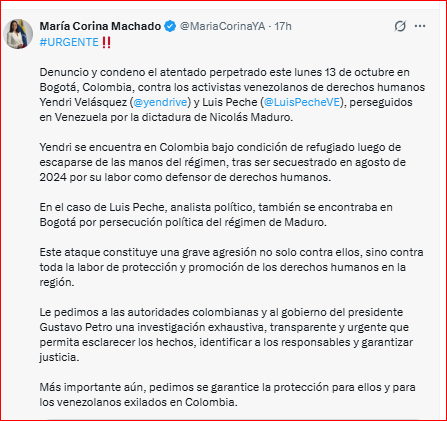 María Corina «Hemos cambiado la historia de Venezuela»
– En un click