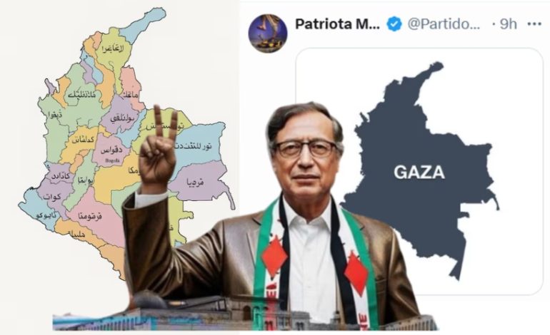 Petro publicó un mapa de Colombia en árabe en redes: «Veamos si para pelotas al país» – 

 – En un click