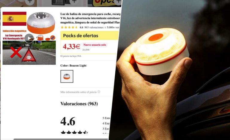 Temu y AliExpress están vendiendo las balizas V-16 más baratas del mercado. Y es muy fácil saber si es una estafa.

 – En un click