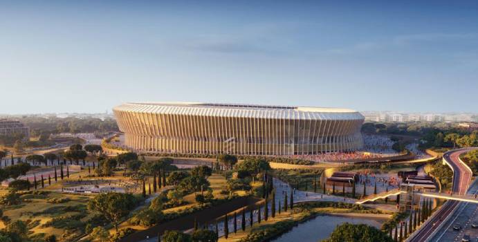  El club de la Roma presenta el proyecto de su futuro estadio

 – En un click