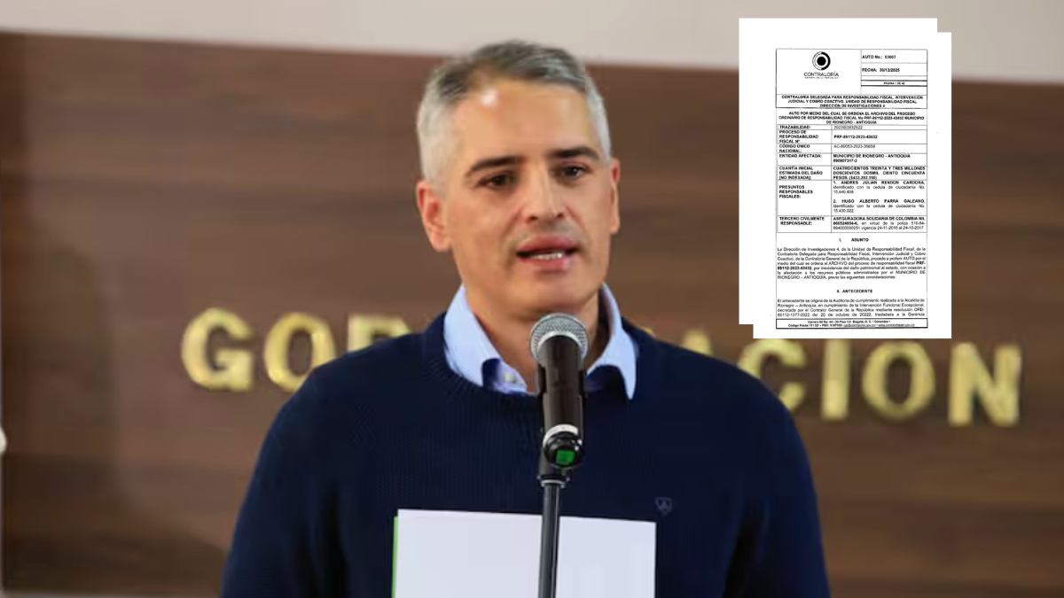 La Contraloría archivó el caso contra Andrés Julián Rendón.