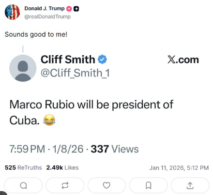  Trump alimenta la controversia diplomática al hablar a favor de un “presidente cubano” estadounidense – 

 – En un click