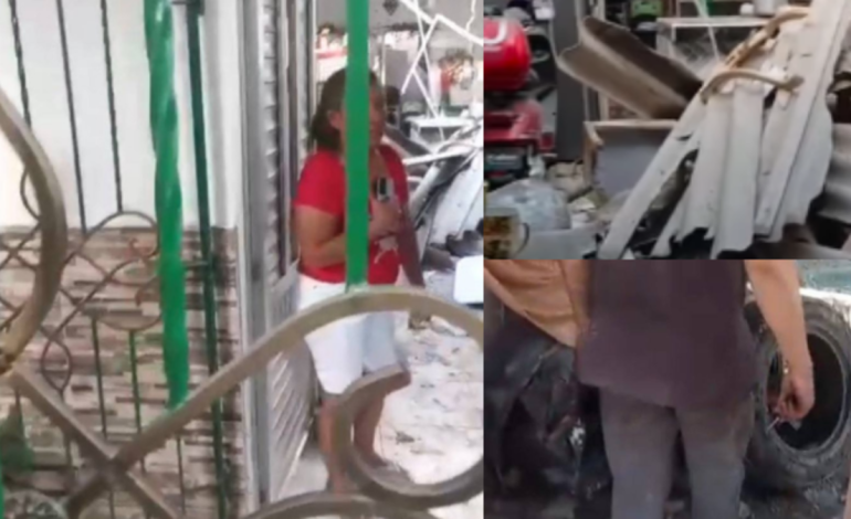  Pánico en Soledad: una bombona de gas salió despedida de un taller de mecánica y destrozó el techo de la casa donde cayó

 – En un click